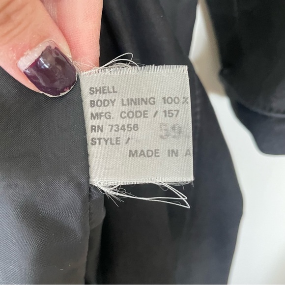 Vintage 80s Gino di Giorgio Black Leather Button Up Trench Coat Size L - Picture 15 of 16